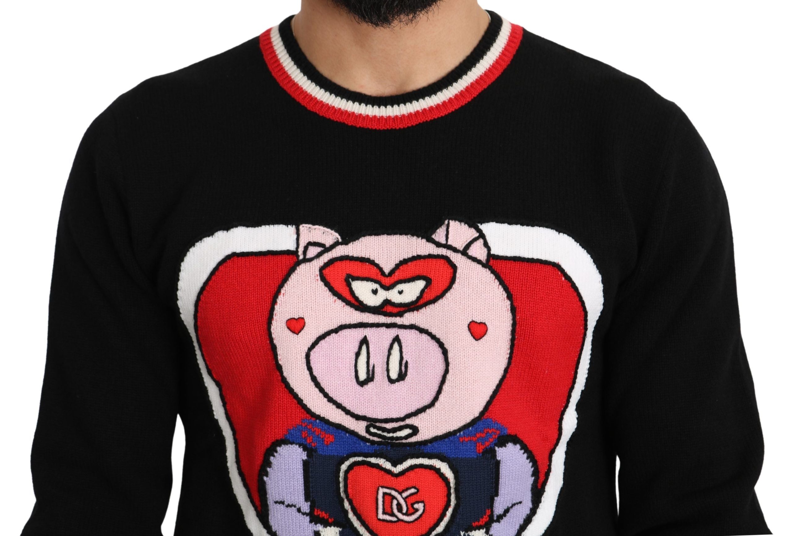 Dolce & Gabbana Siyah Kaşmir Kazak Yılın Domuzu